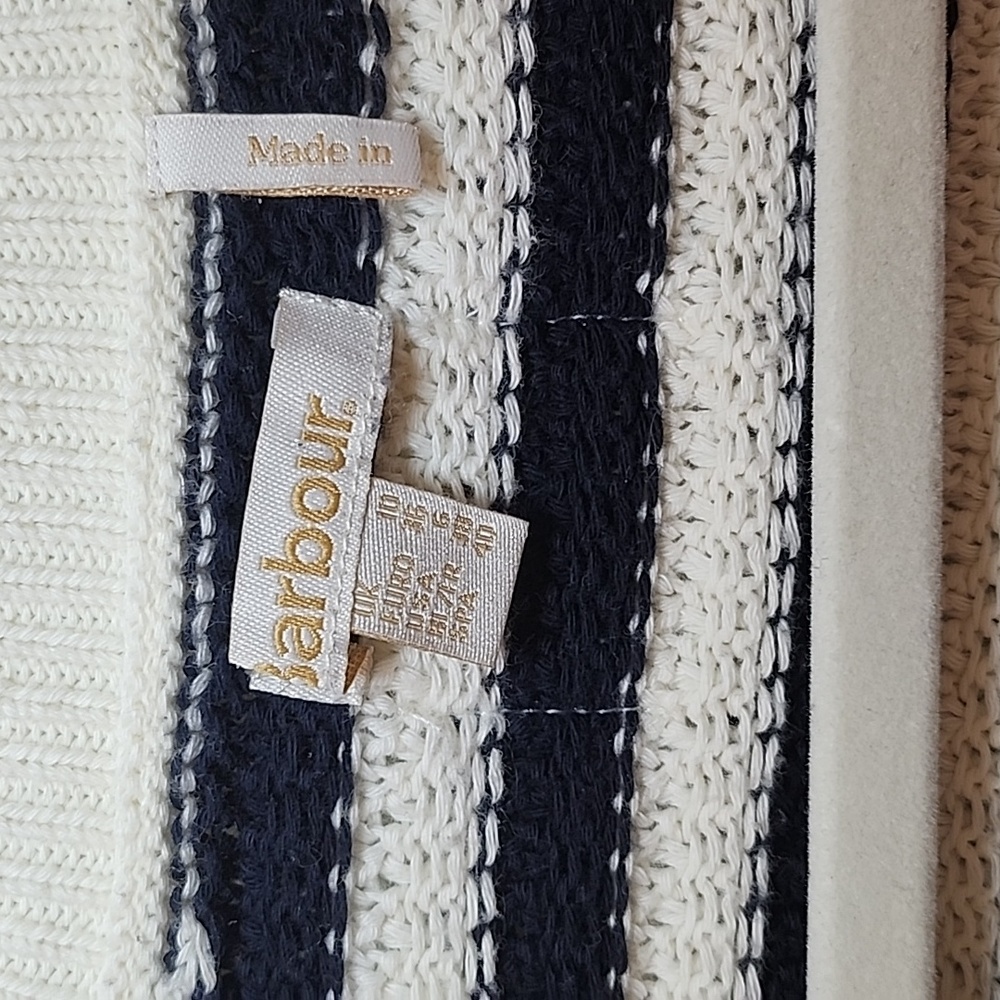 Barbour Sandgate Knitted Cardigan Women's Multi Stripe  Size 6 - Picture 11 of 16